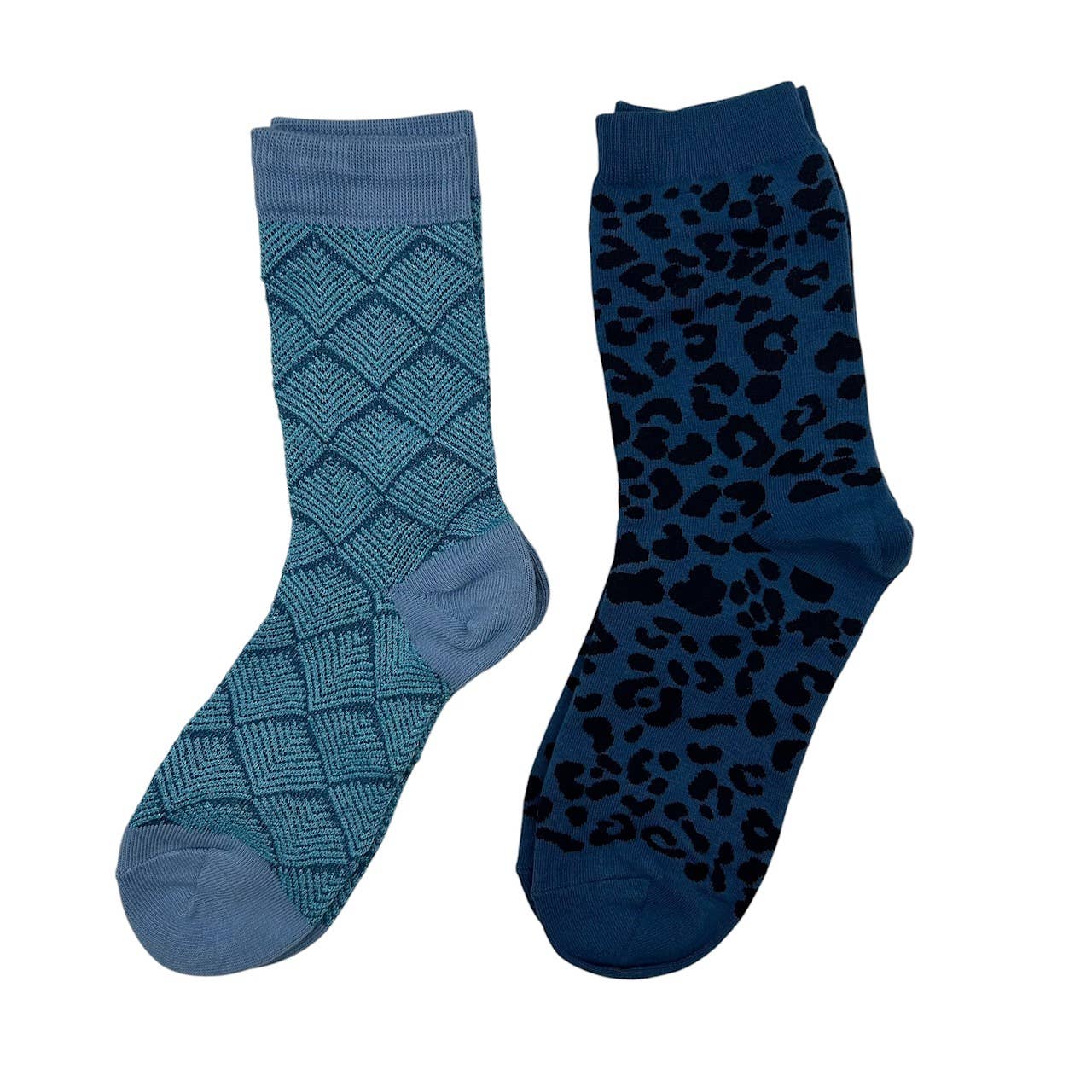 Paris & Denim Leopard Sock Box Duo with Turquoise Eye Pin